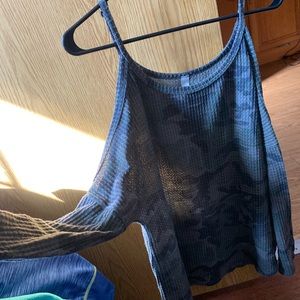 Cold Shoulder Camo Shirt